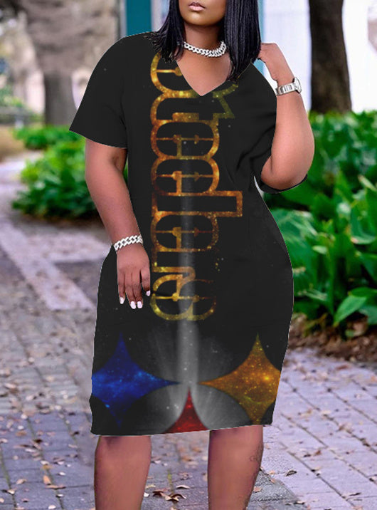 Pittsburgh Steelers V-neck Casual Pocket Dress Limited Edition AZBTVCPD000116