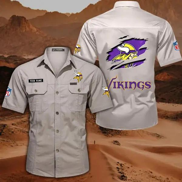 Minnesota Vikings Men’s Short Sleeve Cargo Shirts New 2025 AZBT2DCGS000021