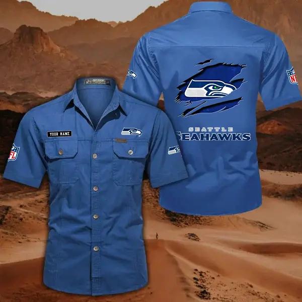 Seattle Seahawks Men’s Short Sleeve Cargo Shirts New 2025 AZBT2DCGS000028
