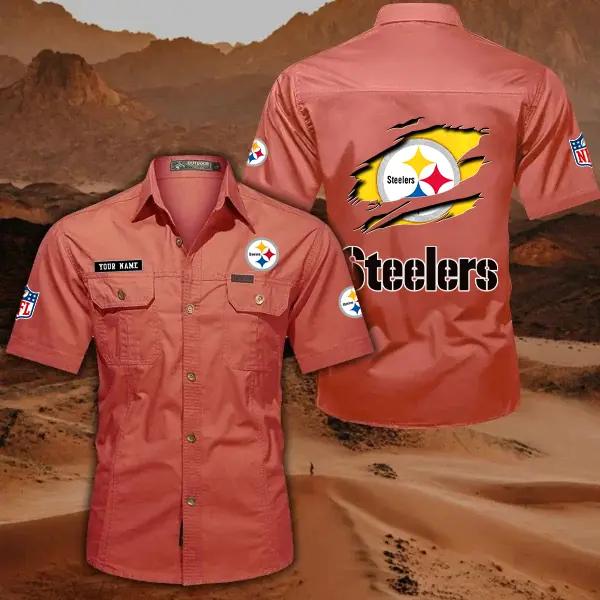 Pittsburgh Steelers Men’s Short Sleeve Cargo Shirts New 2025 AZBT2DCGS000032