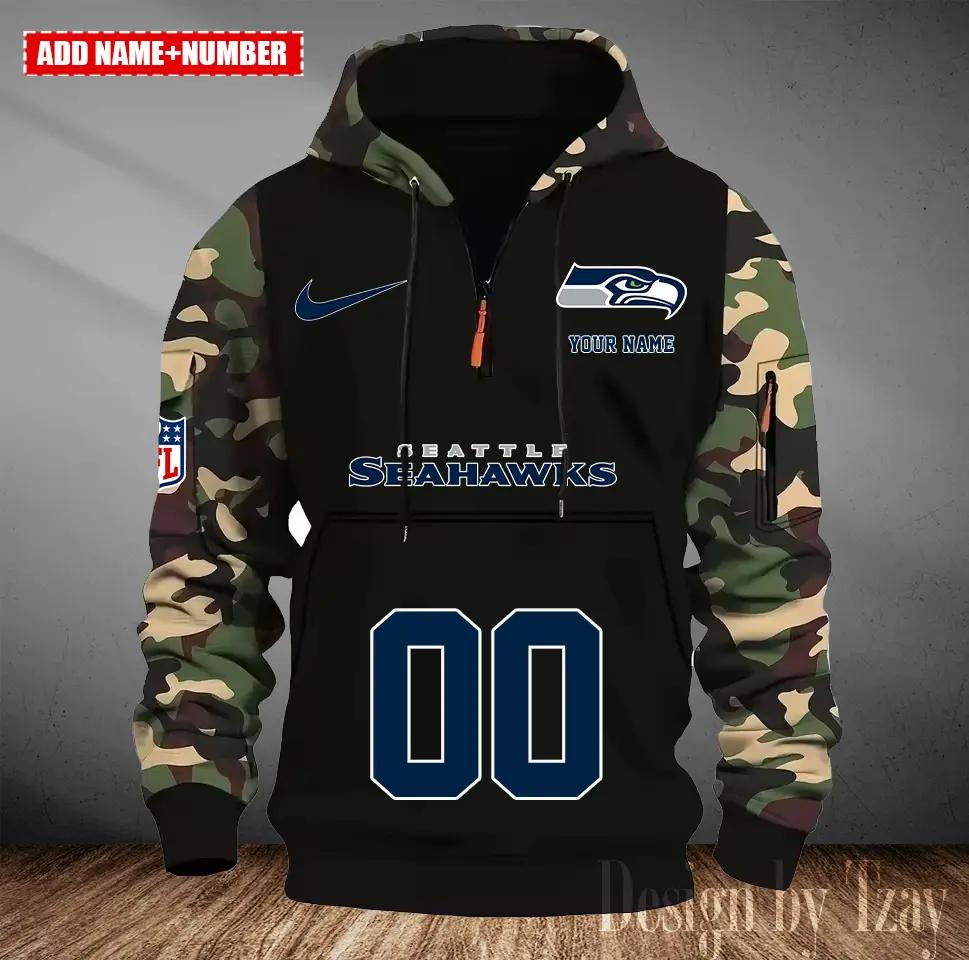 Seattle Seahawks Camouflage Hooded Sweatshirt HA29