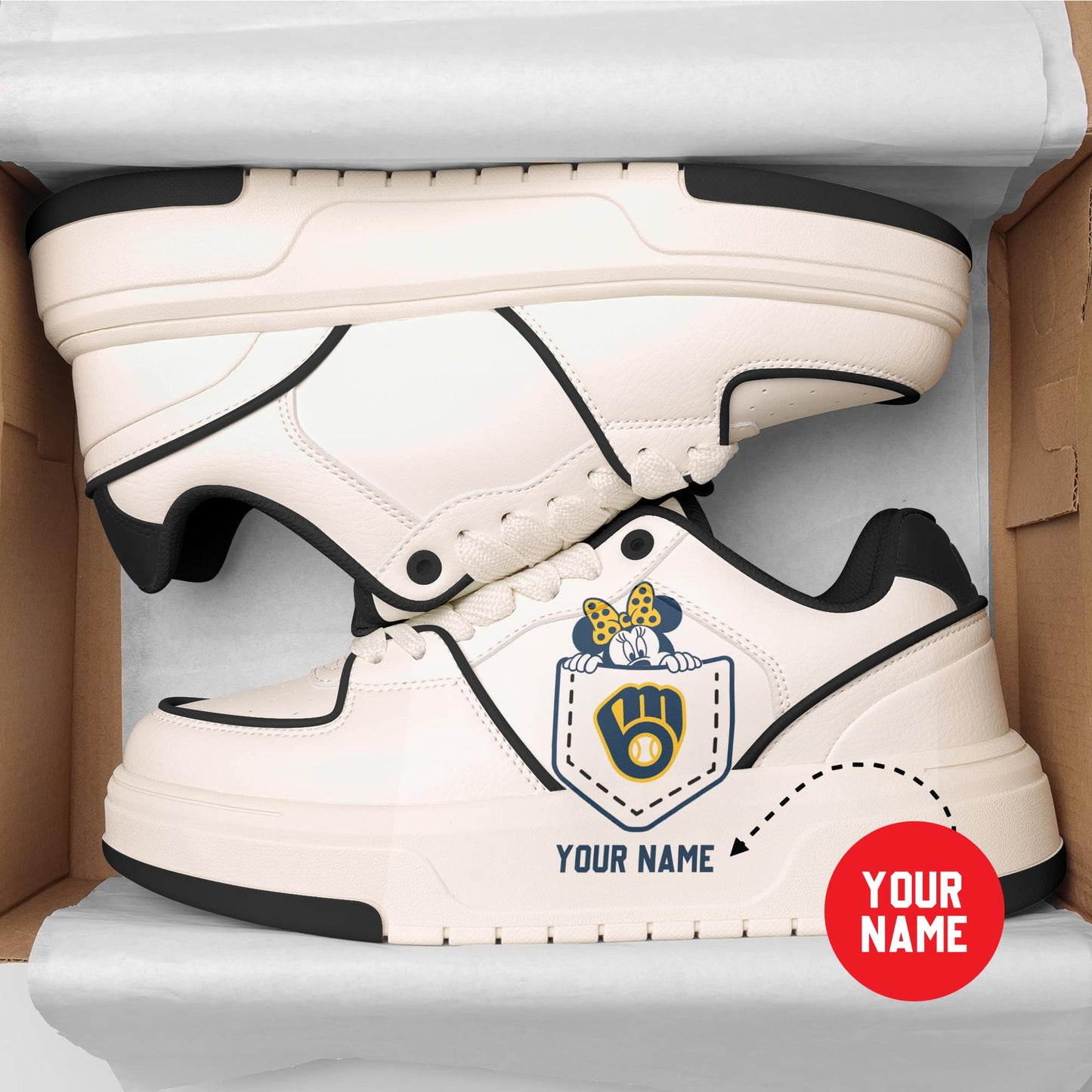 Milwaukee Brewers Personalized MLB Sneakers 021