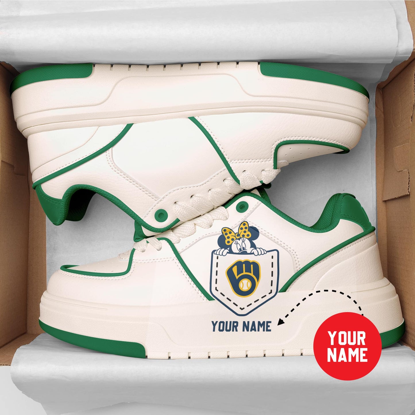 Milwaukee Brewers Personalized MLB Sneakers 021