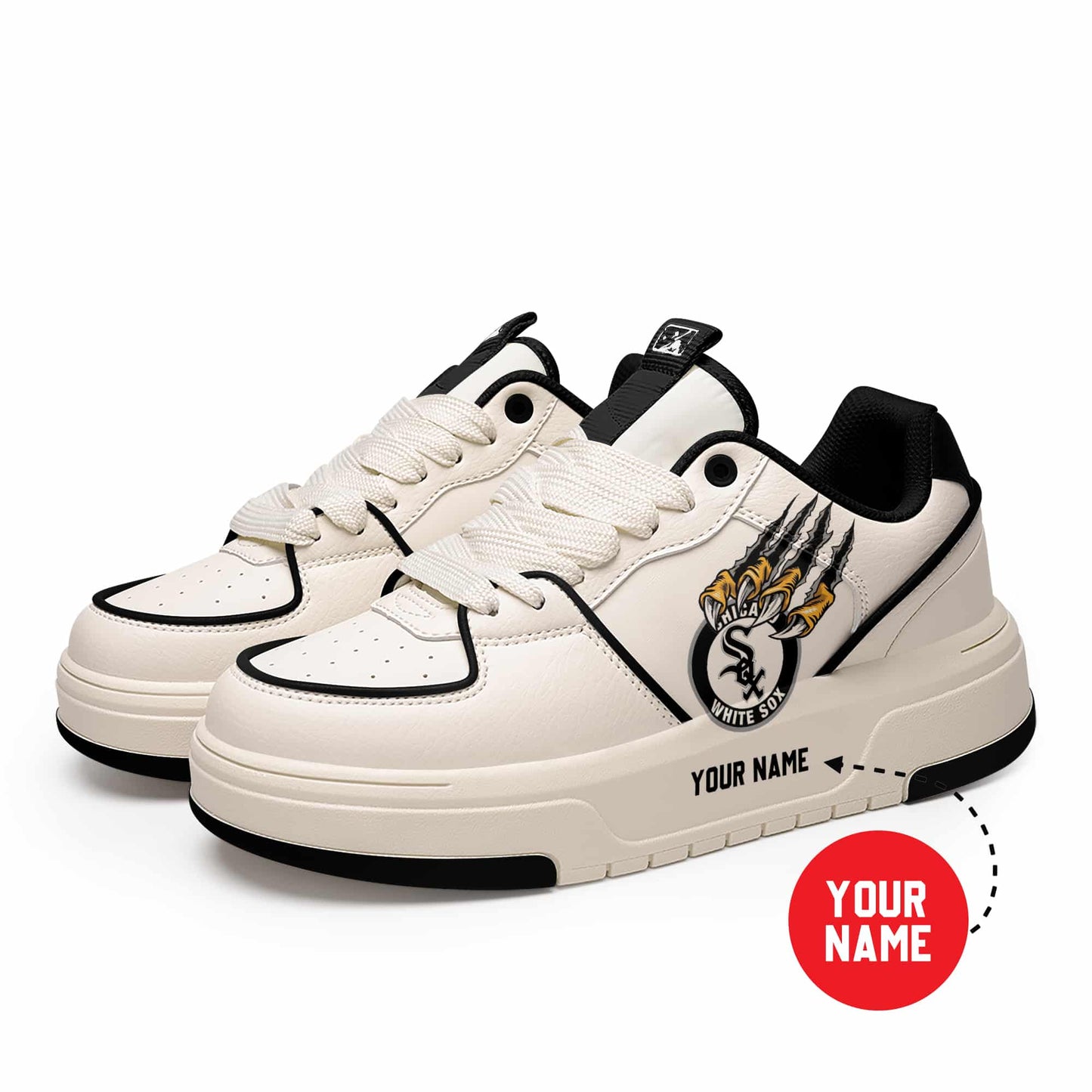 Chicago Brown Sox Personalized MLB Sneakers 024