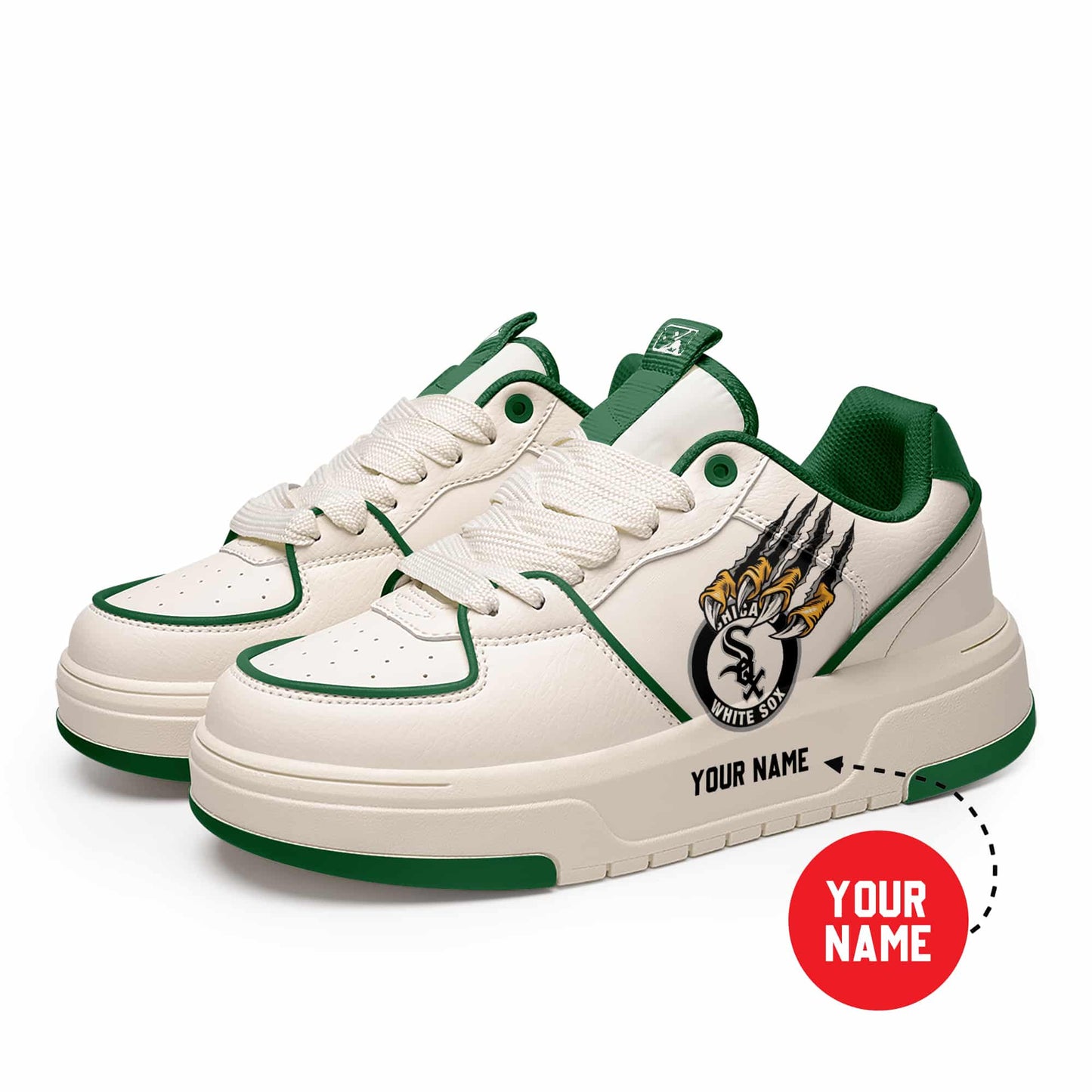 Chicago Brown Sox Personalized MLB Sneakers 024