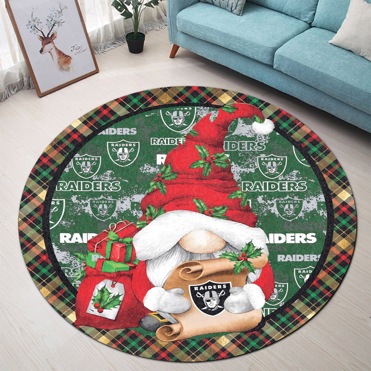 Las Vegas Raiders Round Rug 219