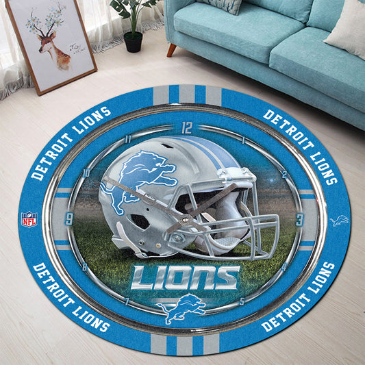 Detroit Lions Personalized Round Rug 98RRUG223