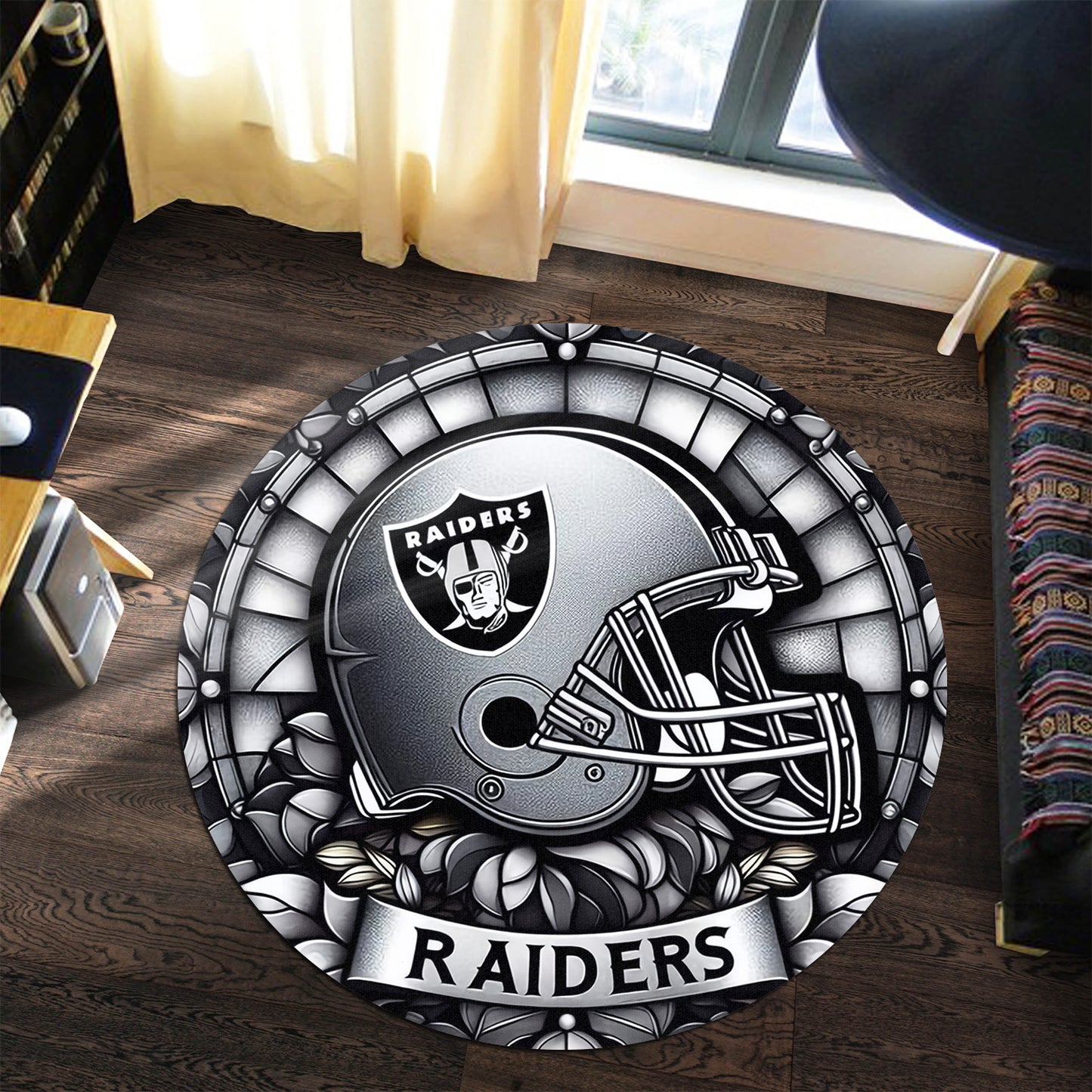 Las Vegas Raiders Round Rug 98RRUG228