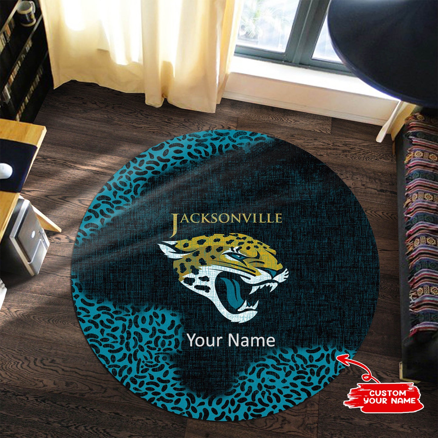 Jacksonville Jaguars Personalized Round Rug 98RRUG236