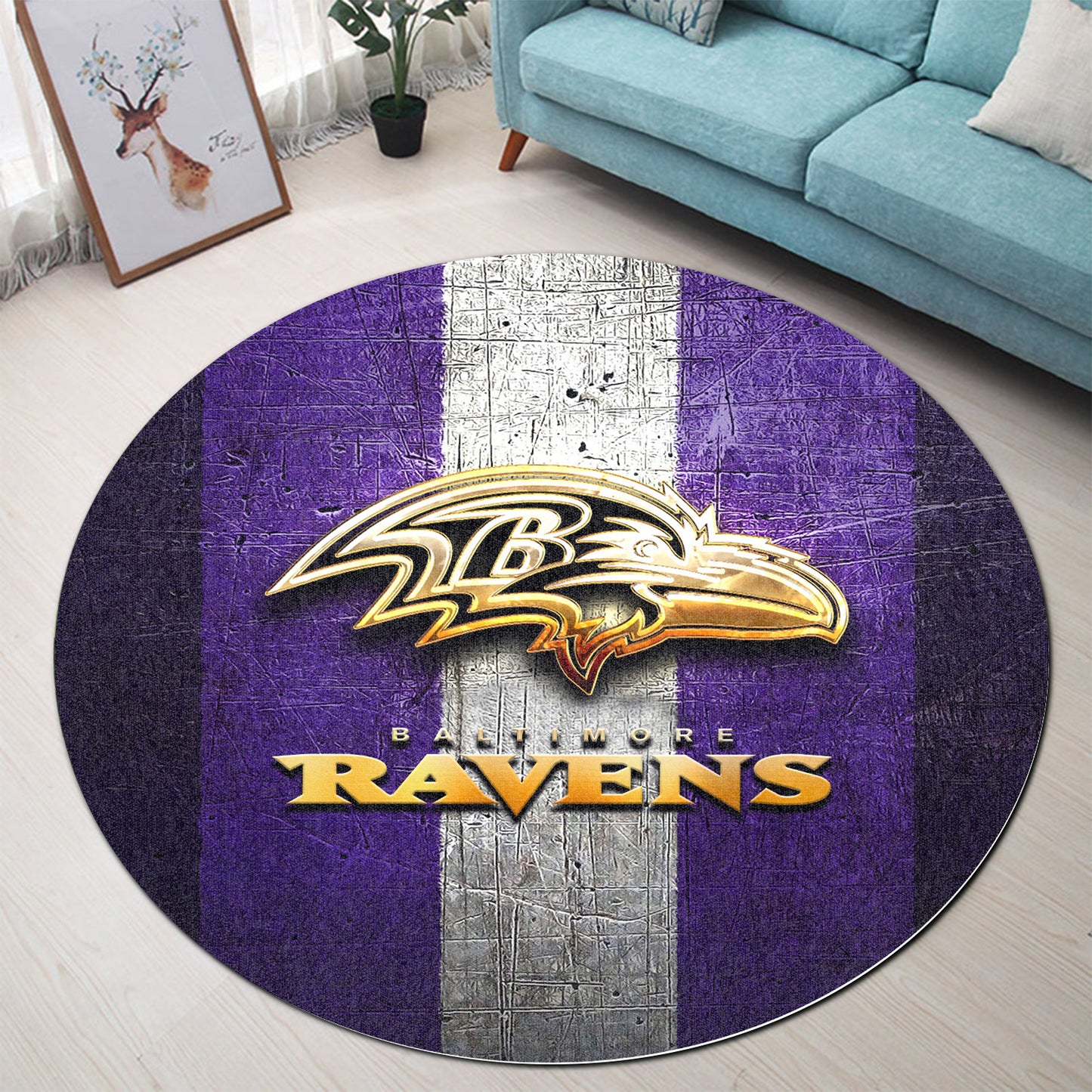 Baltimore Ravens Round Rug 98RRUG238