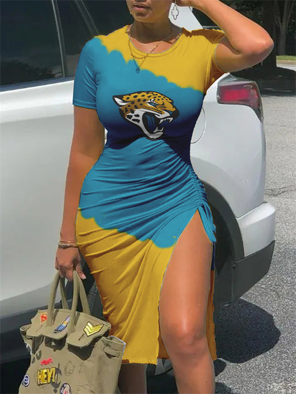 Jacksonville Jaguars Slit Bodycon Dress  AZBTSBD000069