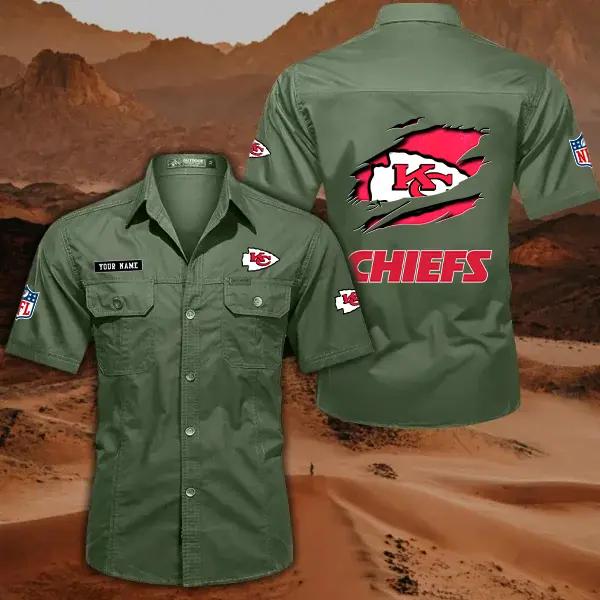 Kansas City Chiefs Men’s Short Sleeve Cargo Shirts New 2025 AZBT2DCGS000016