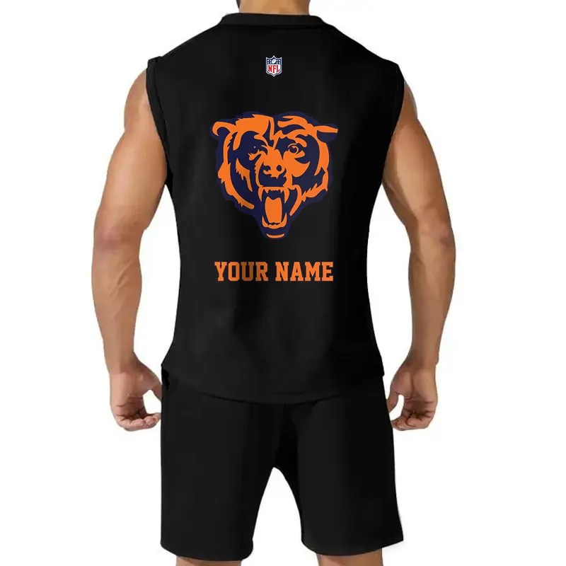 Chicago Bears Combo Men Jersey Tank Top and Shorts AZICOTATTMS00018