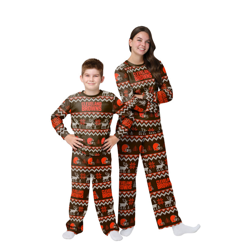 Cleveland Browns Family Holiday Pajamas AZCPYZAM072