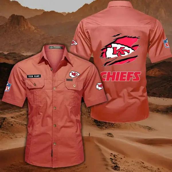Kansas City Chiefs Men’s Short Sleeve Cargo Shirts New 2025 AZBT2DCGS000016