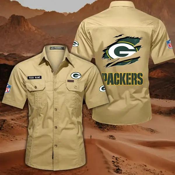 Green Bay Packers Men’s Short Sleeve Cargo Shirts New 2025 AZBT2DCGS000012