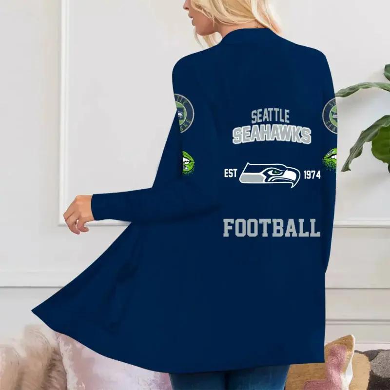 Seattle Seahawks Women Patch Pocket Cardigan BT175