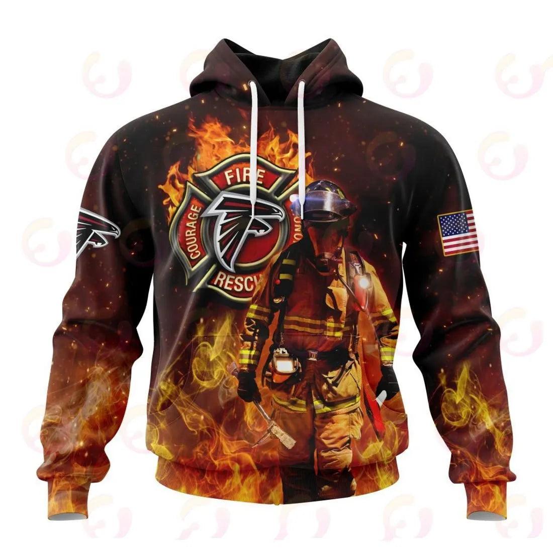 Atlanta Falcons Honor Firefighters – First Responders All Over Printed T-shirt Sweatshirt Hoodie AZCHD825