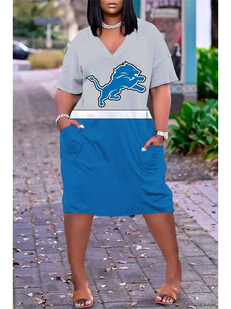 Detroit V-neck Casual Pocket Dress Limited Edition AZBTVCPD000454