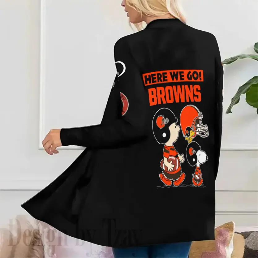 Cleveland Browns Women Patch Pocket Cardigan BT046