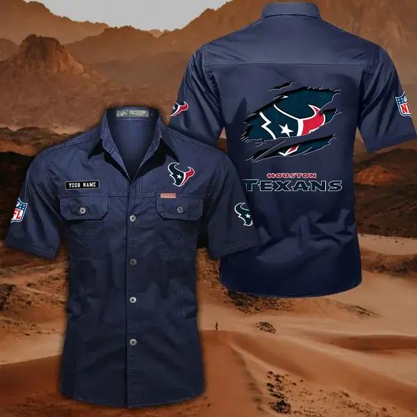 Houston Texans Men’s Short Sleeve Cargo Shirts New 2025 AZBT2DCGS000013