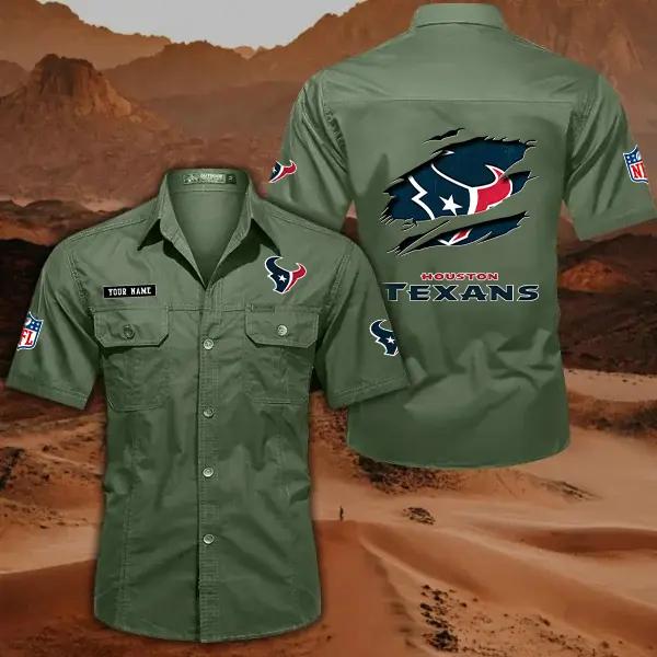 Houston Texans Men’s Short Sleeve Cargo Shirts New 2025 AZBT2DCGS000013