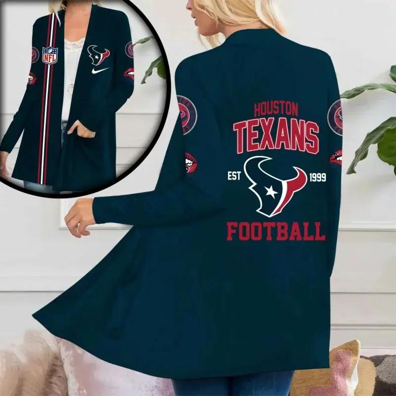 Houston Texans Women Patch Pocket Cardigan BT077