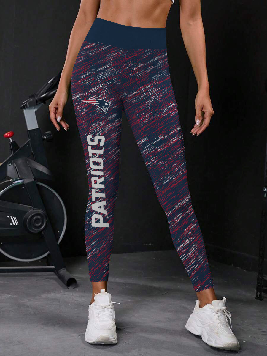 New England Patriots High Waist Push Up Printed Leggings (1)