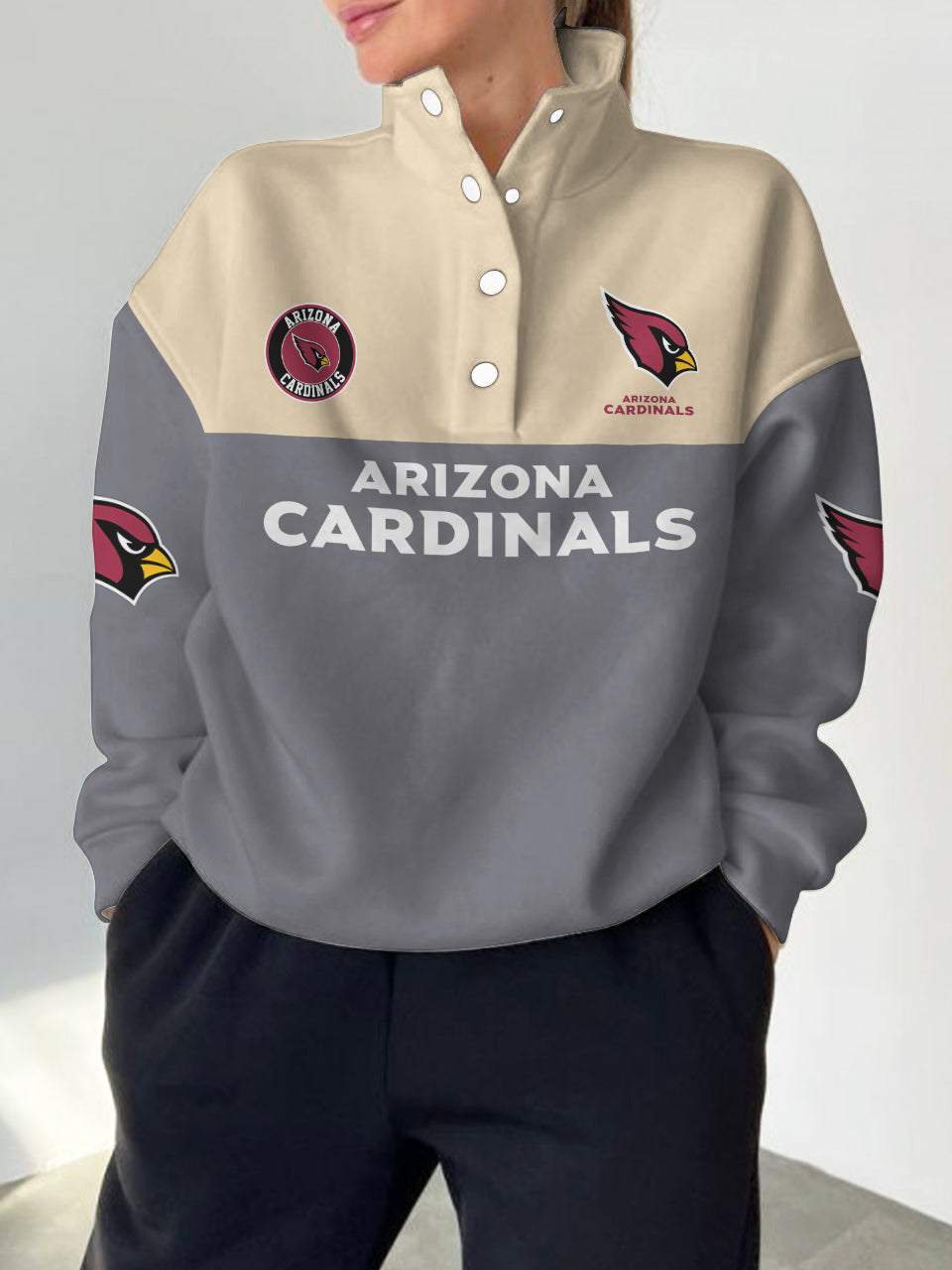 Arizona Cardinals Casual Colorful Stand Collar Sweatshirt AZBTSCSW000338