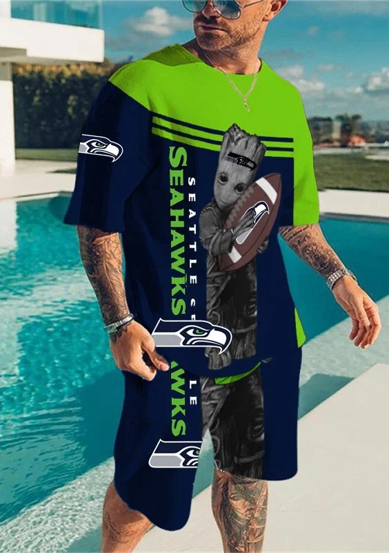Seattle Seahawks T-shirt and Shorts AZTS605