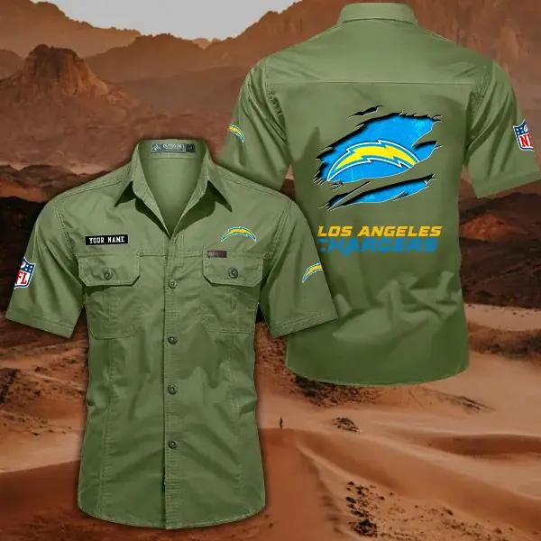 Los Angeles Chargers Men’s Short Sleeve Cargo Shirts New 2025 AZBT2DCGS000018