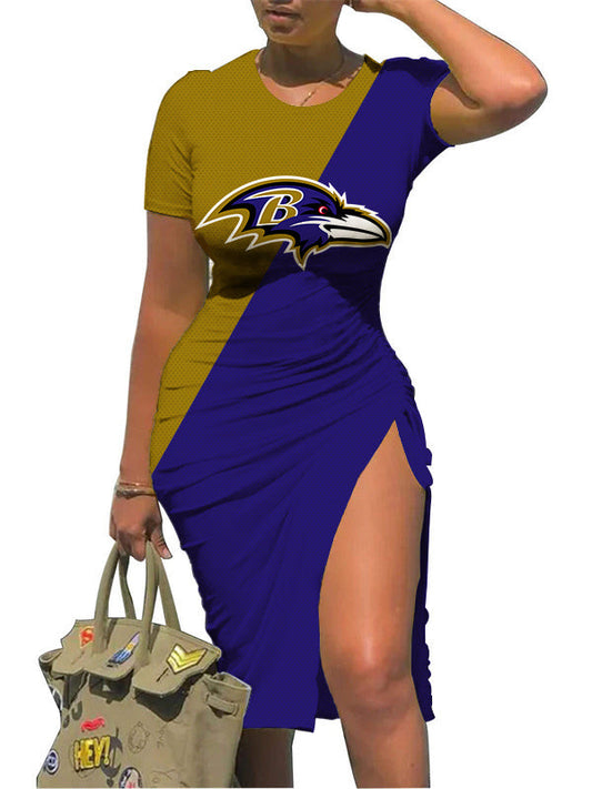 Baltimore Ravens Slit Bodycon Dress  AZBTSBD000095