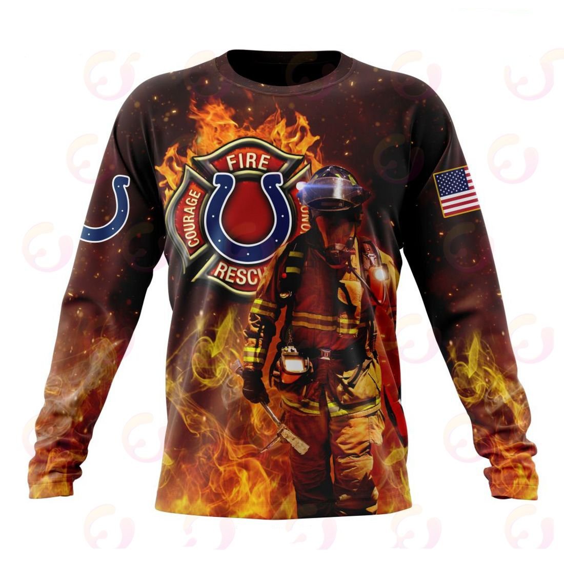Indianapolis Colts Honor Firefighters – First Responders All Over Printed T-shirt Sweatshirt Hoodie AZCHD837