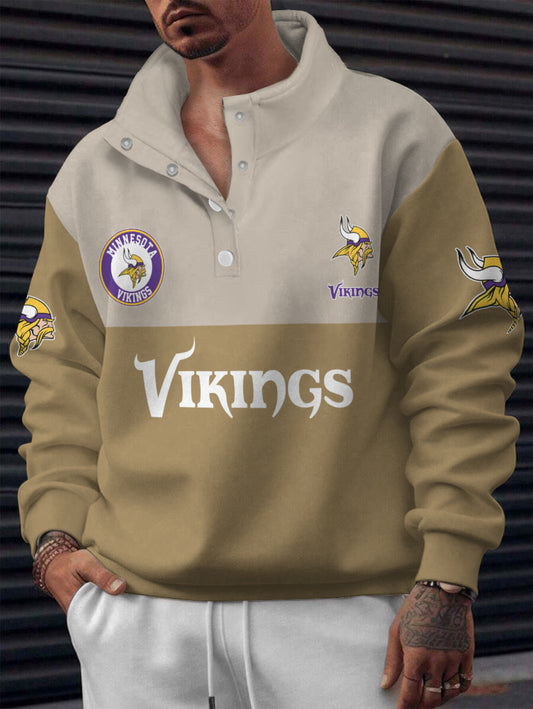 Minnesota Vikings Casual Colorful Stand Collar Sweatshirt AZBTSCSW000581