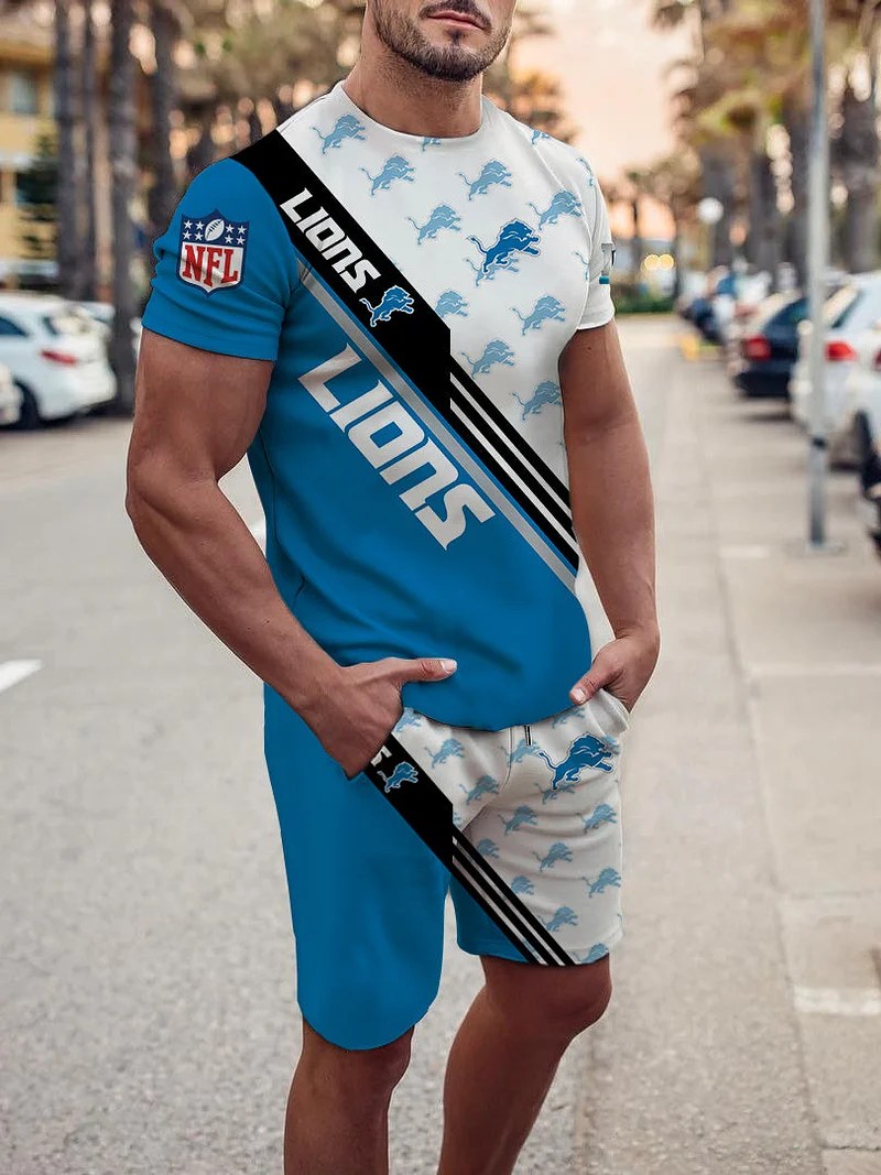 Detroit Lions T-shirt and Shorts AZTS412