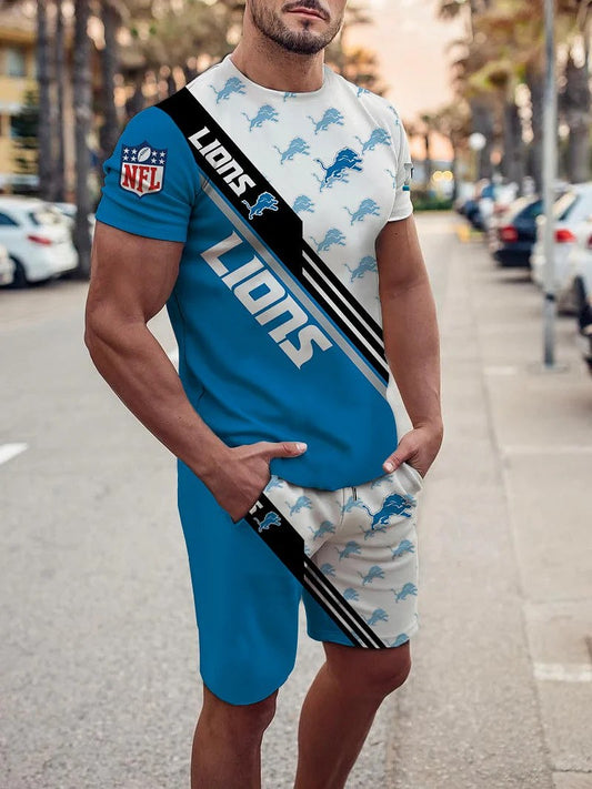 Detroit Lions T-shirt and Shorts AZTS412