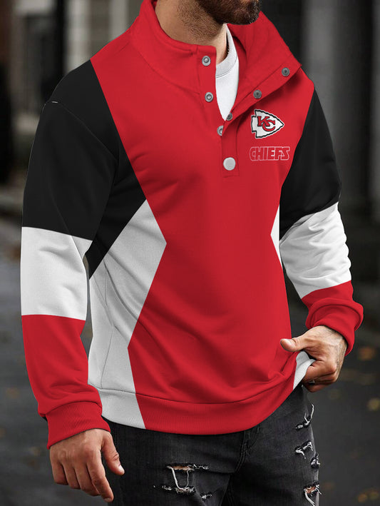Kansas City Chiefs Casual Colorful Stand Collar Sweatshirt AZBTSCSW000455