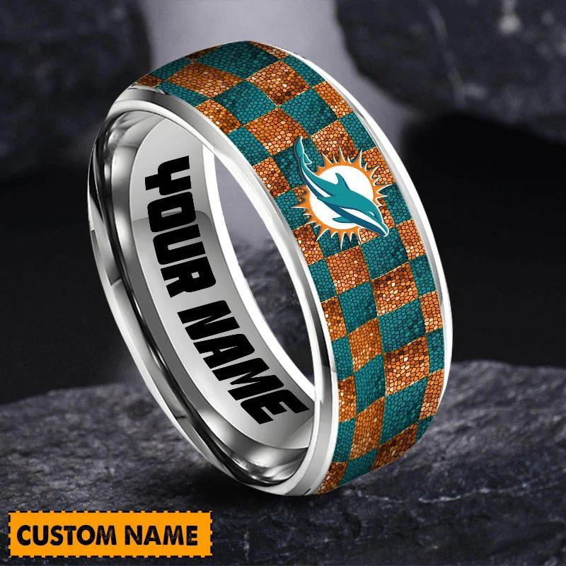 Miami Dolphins Special Stainless Ring Custom Name AZBTSR000006
