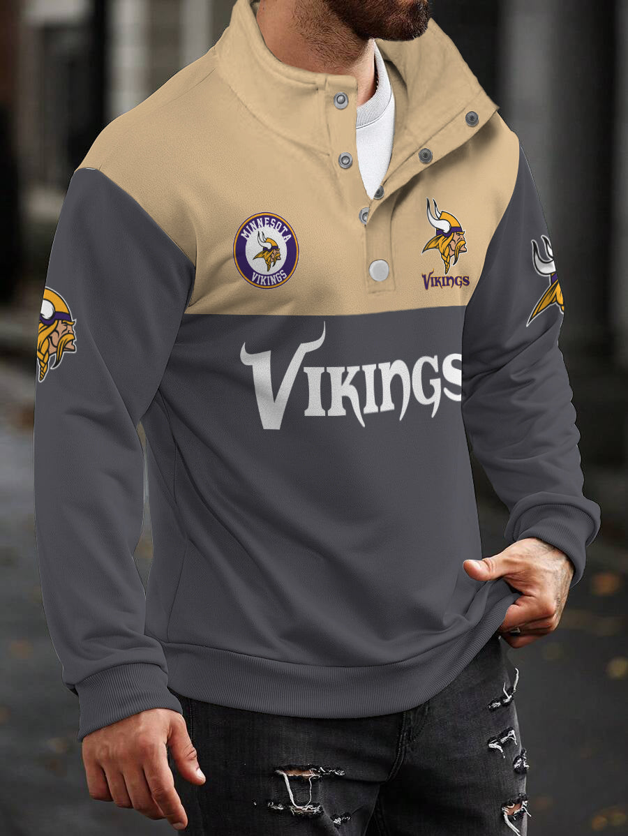 Minnesota Vikings Casual Colorful Stand Collar Sweatshirt AZBTSCSW000327