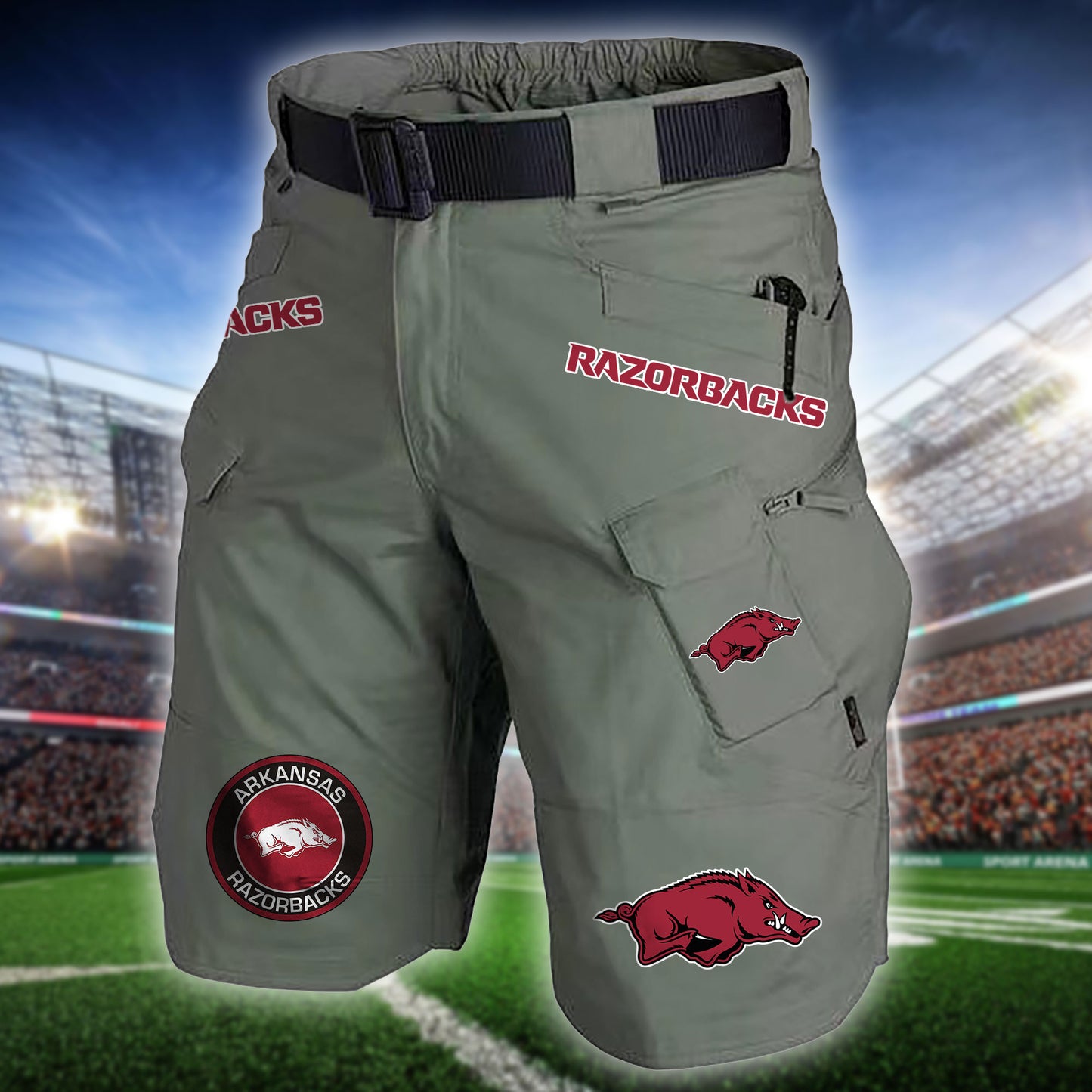 Arkansas Razorbacks Limited Edition Front Pockets Men Shorts (Belt Not Included) AZBTFPMS000226