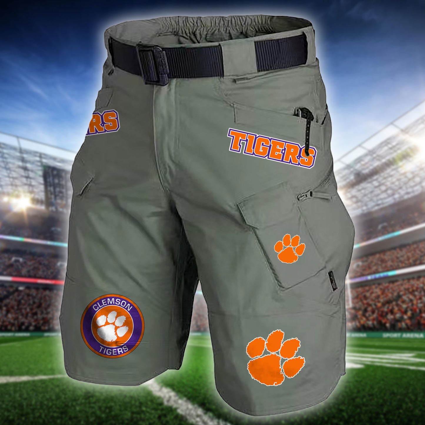Clemson Tigers Limited Edition Front Pockets Men Shorts (Belt Not Included) AZBTFPMS000219