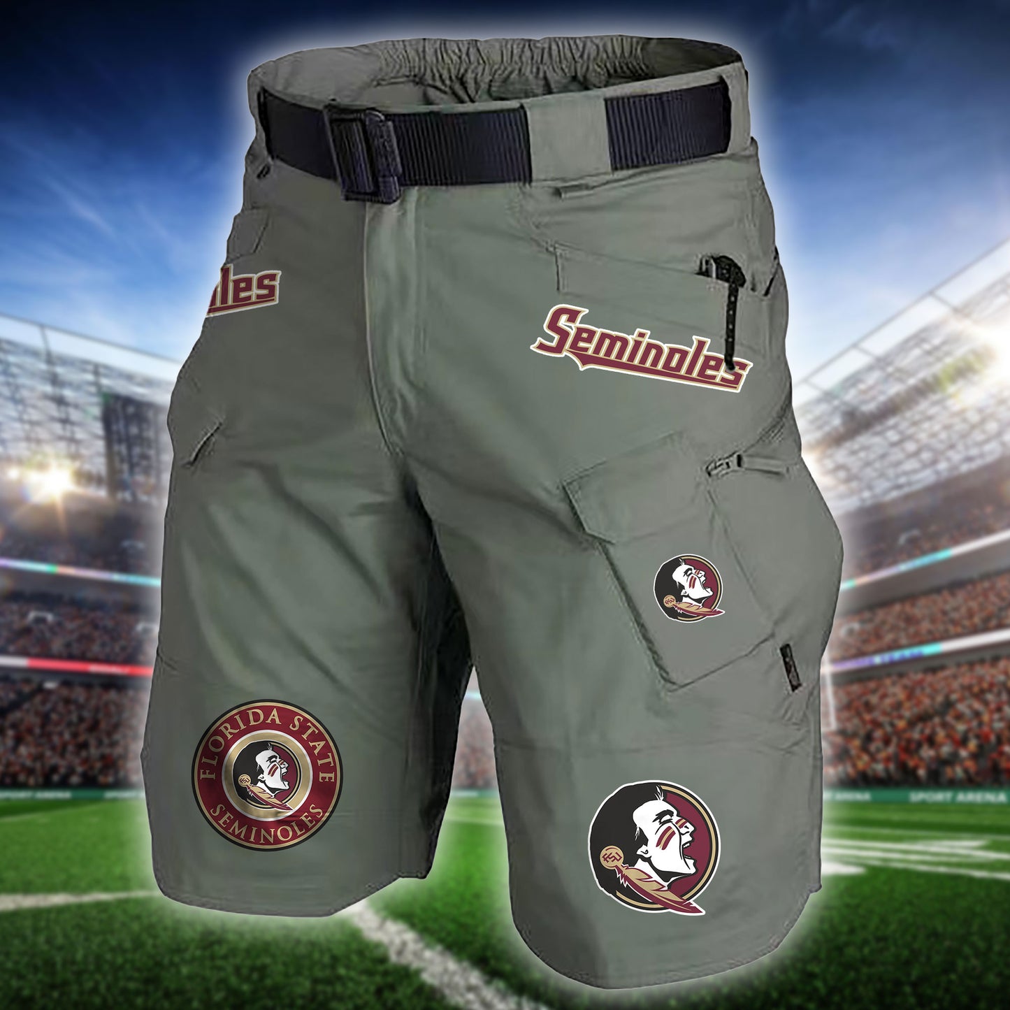 Florida State Seminoles Limited Edition Front Pockets Men Shorts (Belt Not Included) AZBTFPMS000221