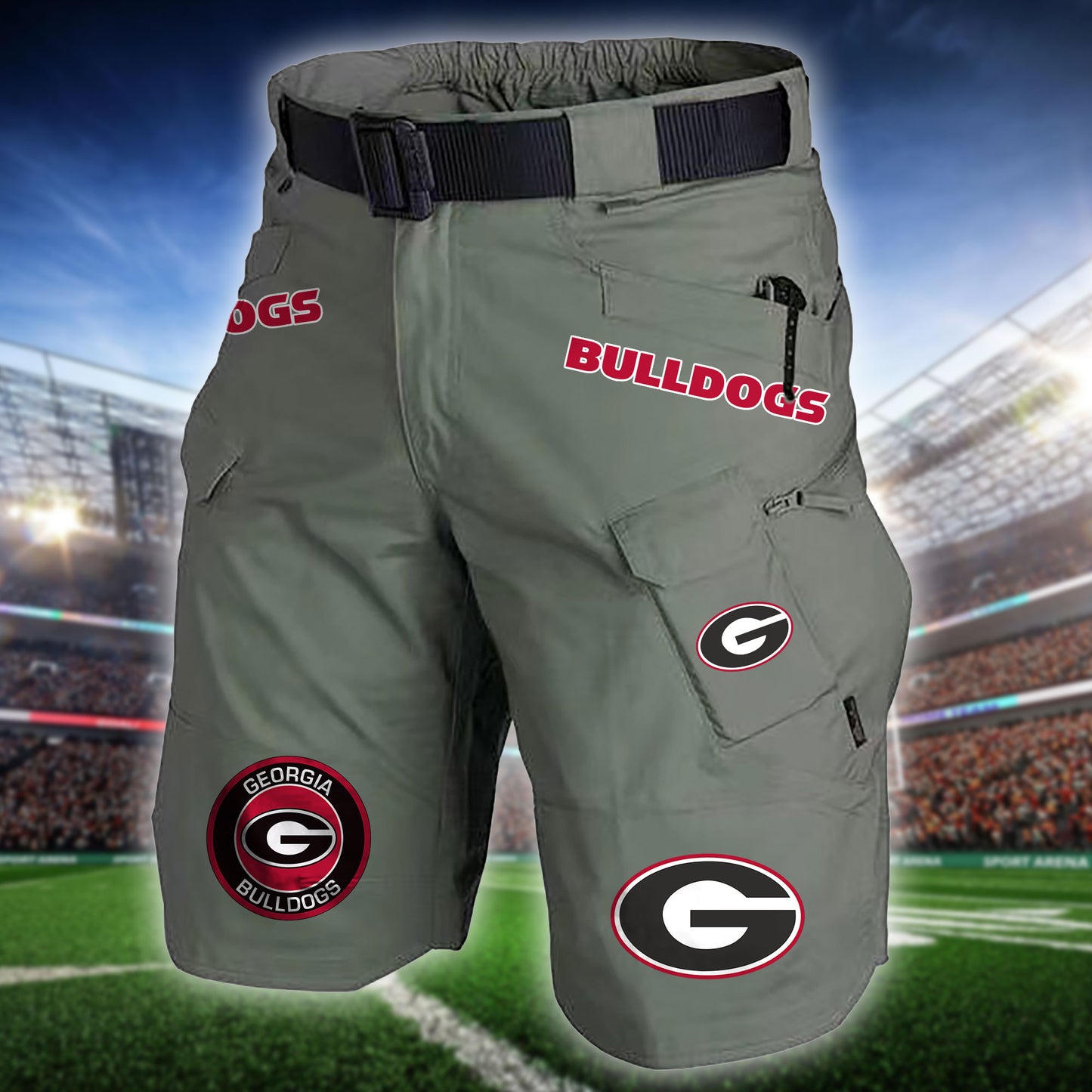 Georgia Bulldogs Limited Edition Front Pockets Men Shorts (Belt Not Included) AZBTFPMS000222