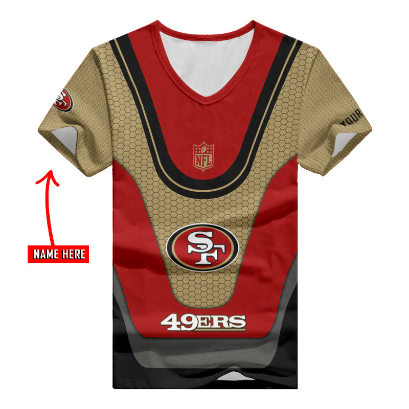 San Francisco 49ers Personalized V-neck Women T-shirt AGC05