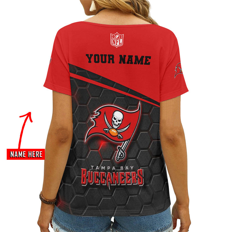 Tampa Bay Buccaneers Personalized V-neck Women T-shirt AGC40