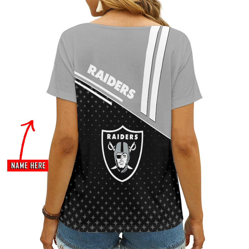 Las Vegas Raiders Personalized V-neck Women T-shirt AGC43