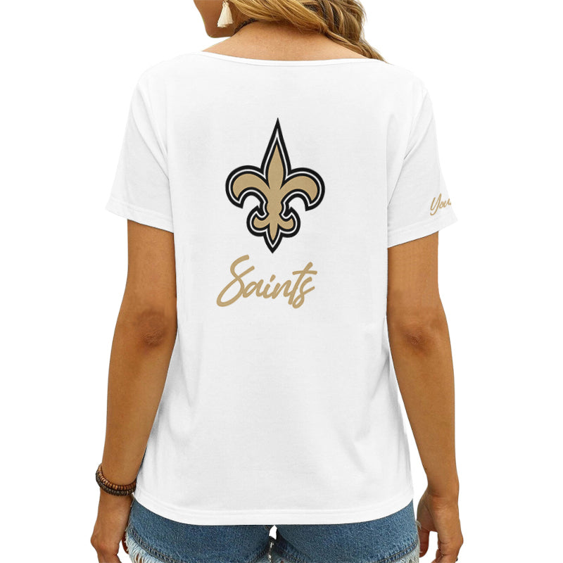 New Orleans Saints Personalized V-neck Women T-shirt AGC51