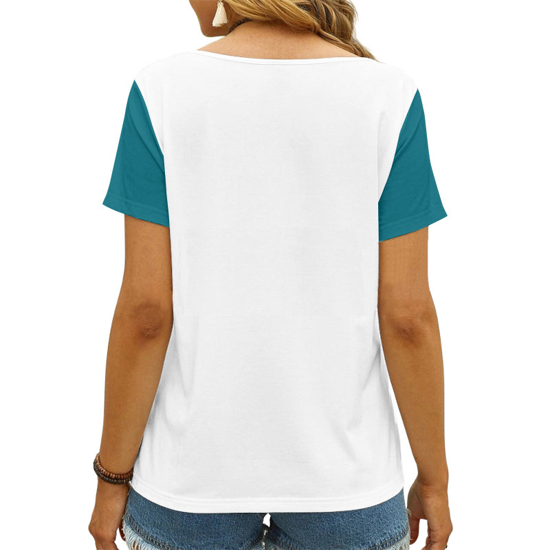 Jacksonville Jaguars V-neck Women T-shirt AGC63