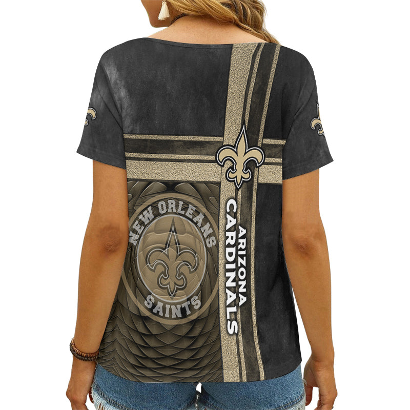 New Orleans Saints Personalized V-neck Women T-shirt AGC72