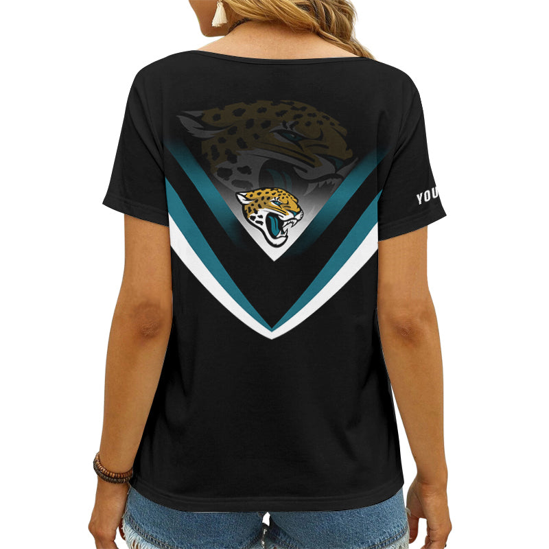 Jacksonville Jaguars Personalized V-neck Women T-shirt AGC88